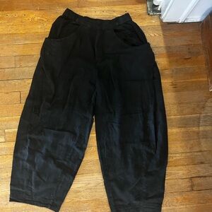 Free People Black Linen Trousers